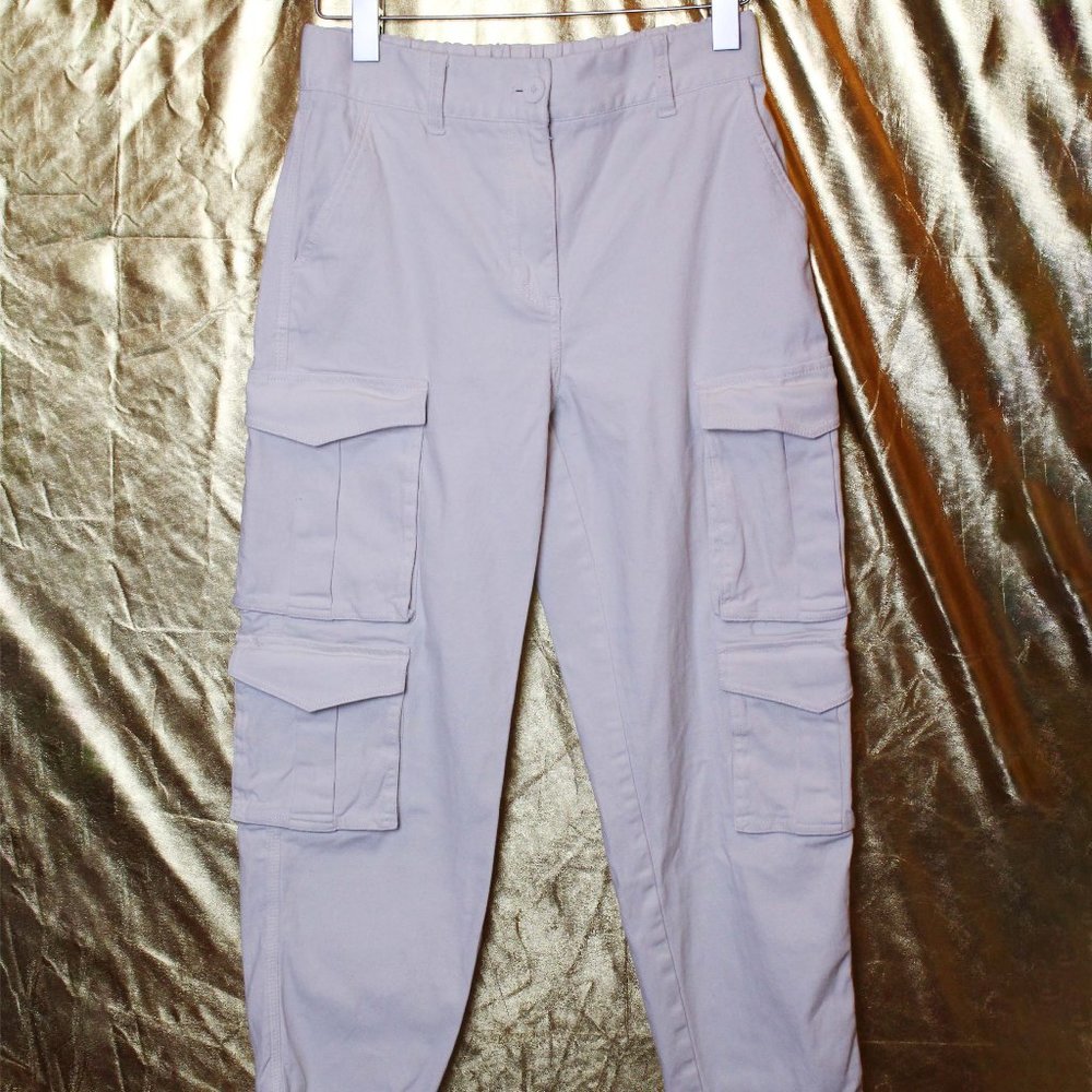 OAK + FORT COOL WHITE CARGO PANTS